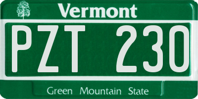 VT license plate PZT230