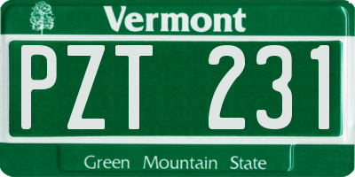 VT license plate PZT231