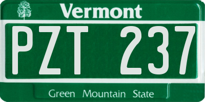 VT license plate PZT237