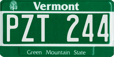 VT license plate PZT244