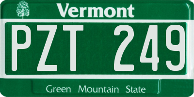 VT license plate PZT249