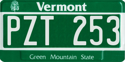 VT license plate PZT253