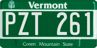 VT license plate PZT261