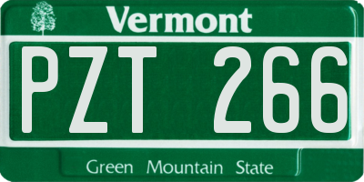 VT license plate PZT266