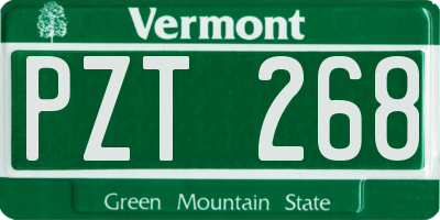 VT license plate PZT268