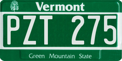 VT license plate PZT275