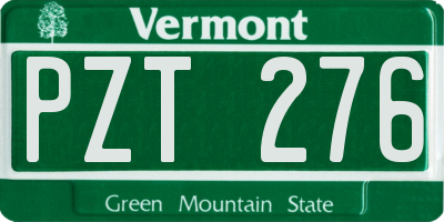 VT license plate PZT276