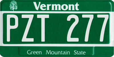 VT license plate PZT277