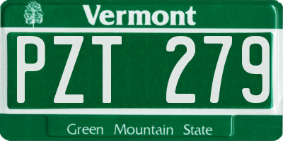 VT license plate PZT279