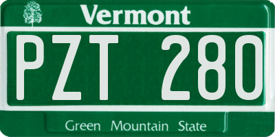 VT license plate PZT280