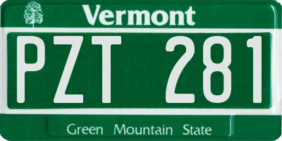 VT license plate PZT281