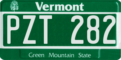 VT license plate PZT282