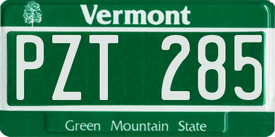 VT license plate PZT285