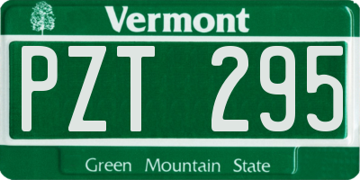 VT license plate PZT295