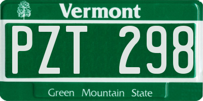 VT license plate PZT298
