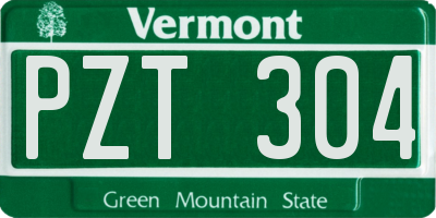 VT license plate PZT304