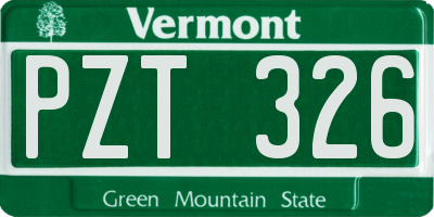VT license plate PZT326