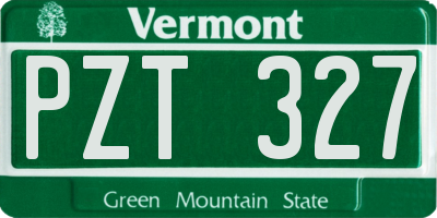 VT license plate PZT327