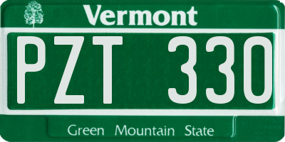 VT license plate PZT330