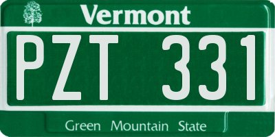VT license plate PZT331