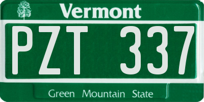 VT license plate PZT337