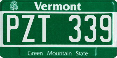 VT license plate PZT339