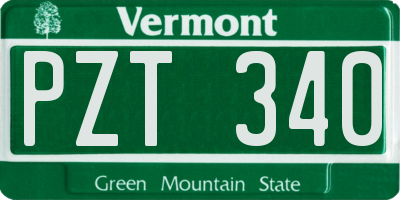 VT license plate PZT340