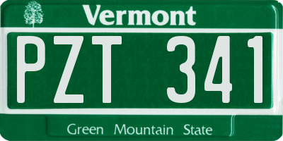 VT license plate PZT341