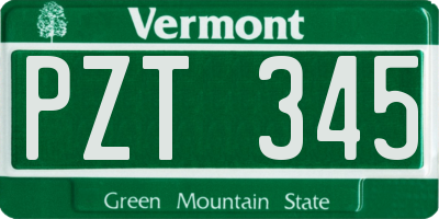 VT license plate PZT345