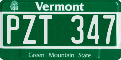 VT license plate PZT347