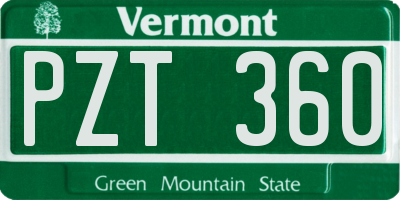 VT license plate PZT360