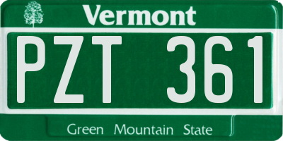 VT license plate PZT361