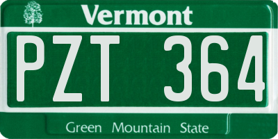 VT license plate PZT364