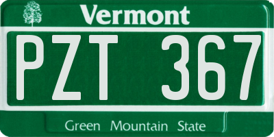 VT license plate PZT367