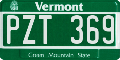 VT license plate PZT369