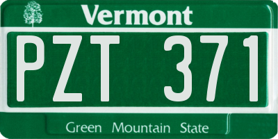 VT license plate PZT371