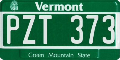 VT license plate PZT373