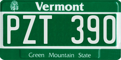 VT license plate PZT390