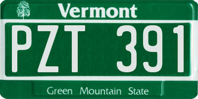 VT license plate PZT391