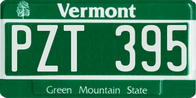 VT license plate PZT395