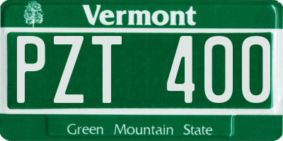VT license plate PZT400