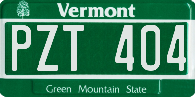 VT license plate PZT404