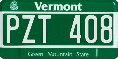 VT license plate PZT408