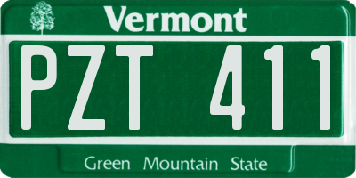 VT license plate PZT411