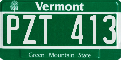 VT license plate PZT413
