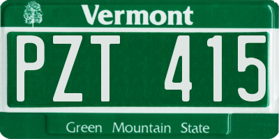 VT license plate PZT415