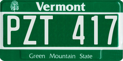 VT license plate PZT417
