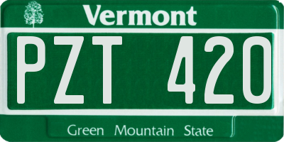 VT license plate PZT420