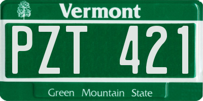 VT license plate PZT421