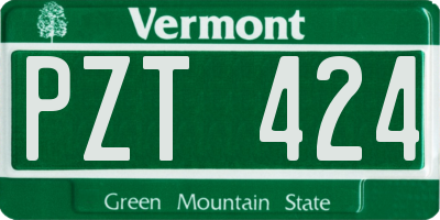 VT license plate PZT424